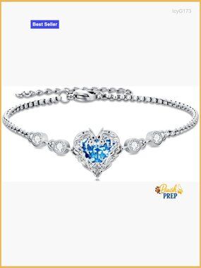 Heart Charm Bracelet Adjustable Sterling Silver Dragon Crystal Hypoallergenic